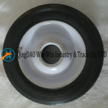 6" X 1.5" Iron Rim Solid Rubber Lawnmower Wheel