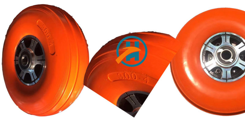 Flat-Free PU Wheel with Colorful PU Part (3.00-4)