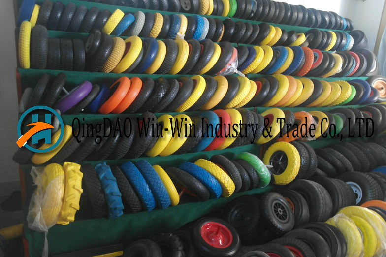 Solid Polyurethane Colored Wheel for Wheelbarrow (3.50-6)