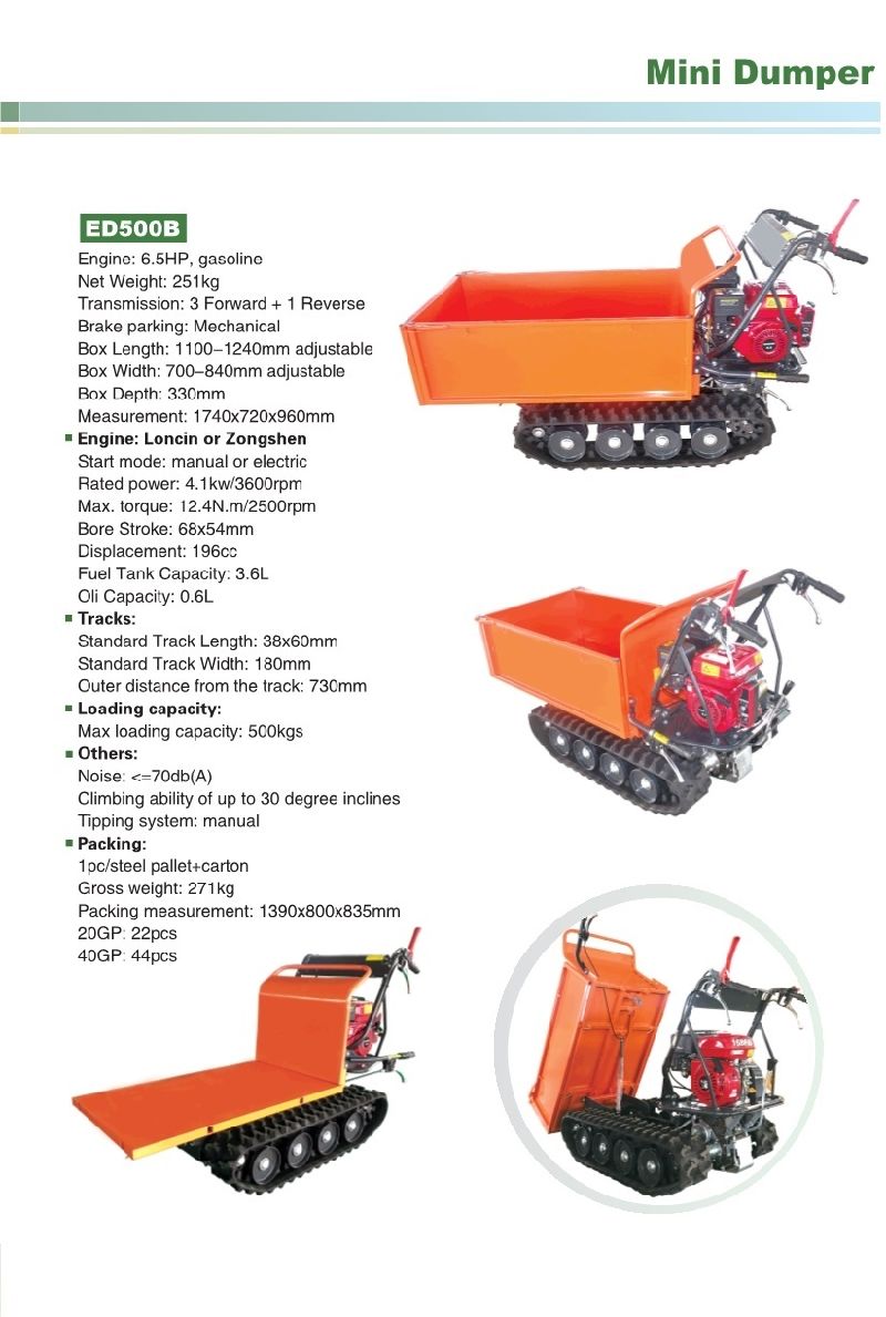 ED500b All Terrain Mini Dumper for Forestry